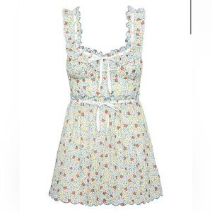 NWT For Love & Lemons Strawberry Kiss Mini Dress